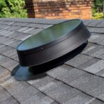 Solar attic fan installed on roof of the home