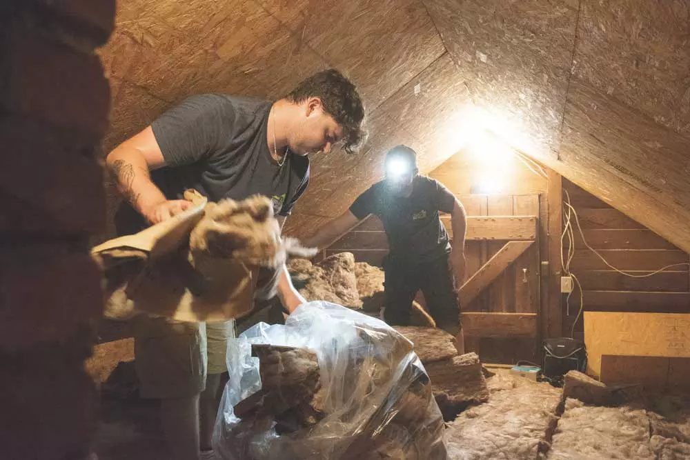 Earth Right Mid Atlantic installing Earth Shield to a customer's attic