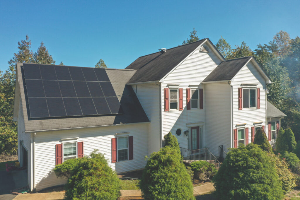 Installed Completed Solar Project Two-Story Home