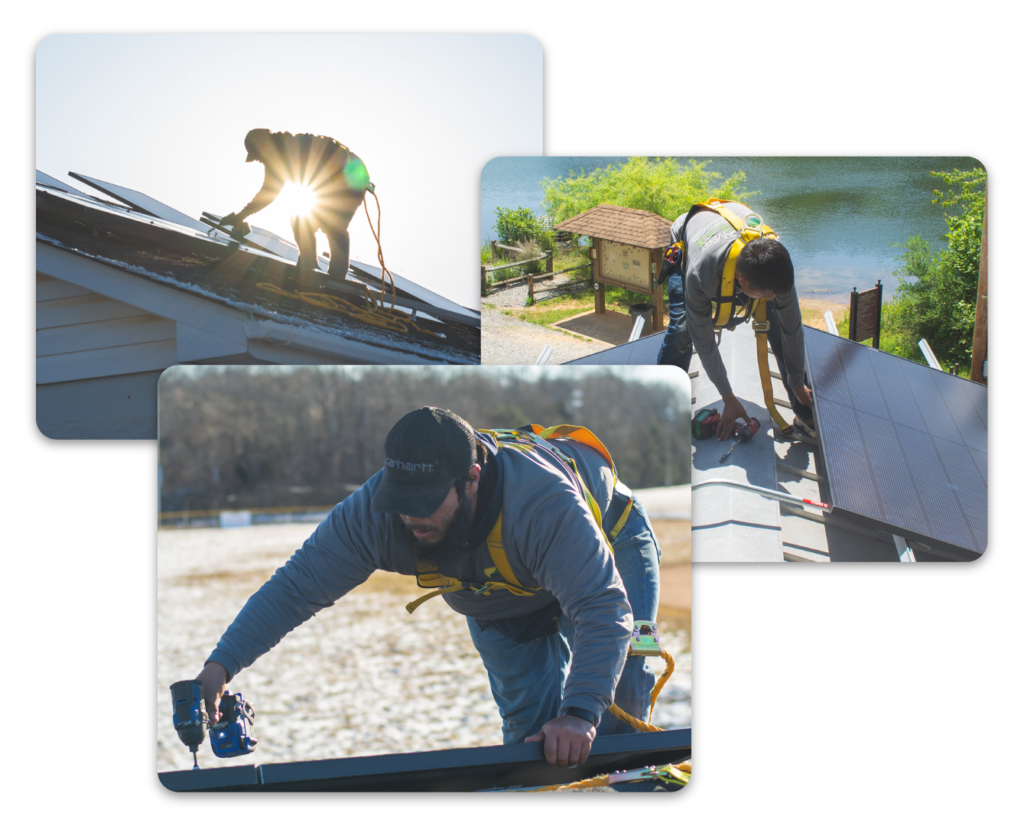 installers completing solar panel service